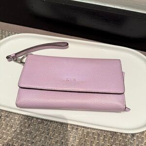 Henry Bendel Lavender Leather Wristlet Clutch